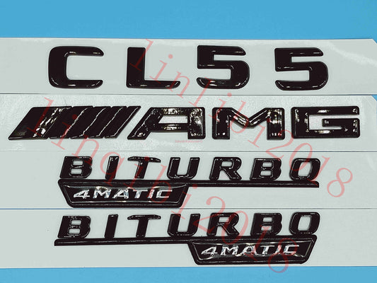 Matte gloss black CL55 AMG BITURBO badge sticker for Mercedes-Benz CL55