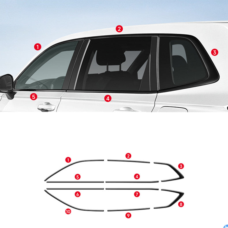 for HONDA CRV CR-V 2023-24 BLACK STEEL CAR WINDOW SILL MOLDING STRIP COVER TRIM