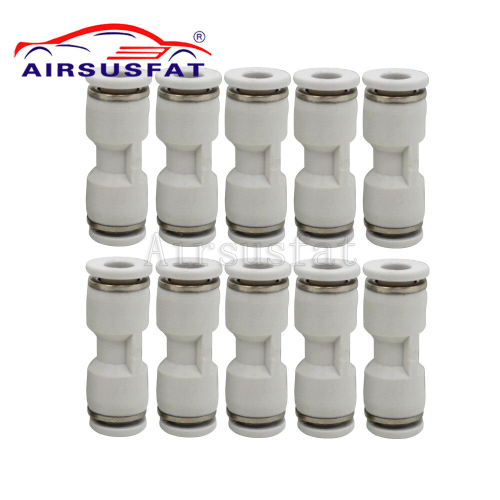 10 straight connectors for Mercedes suspension air hose repair, 6mm to 6mm.