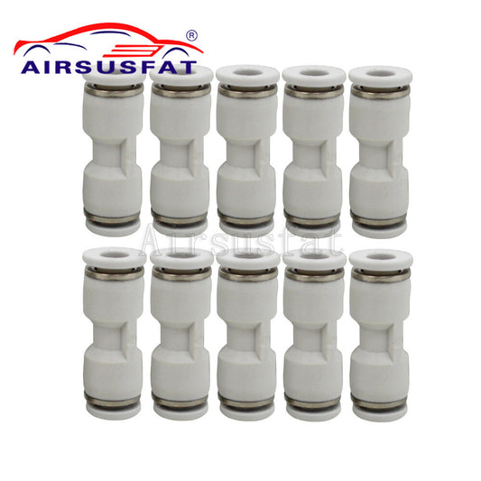 10 straight connectors for Mercedes suspension air hose repair, 6mm to 6mm.