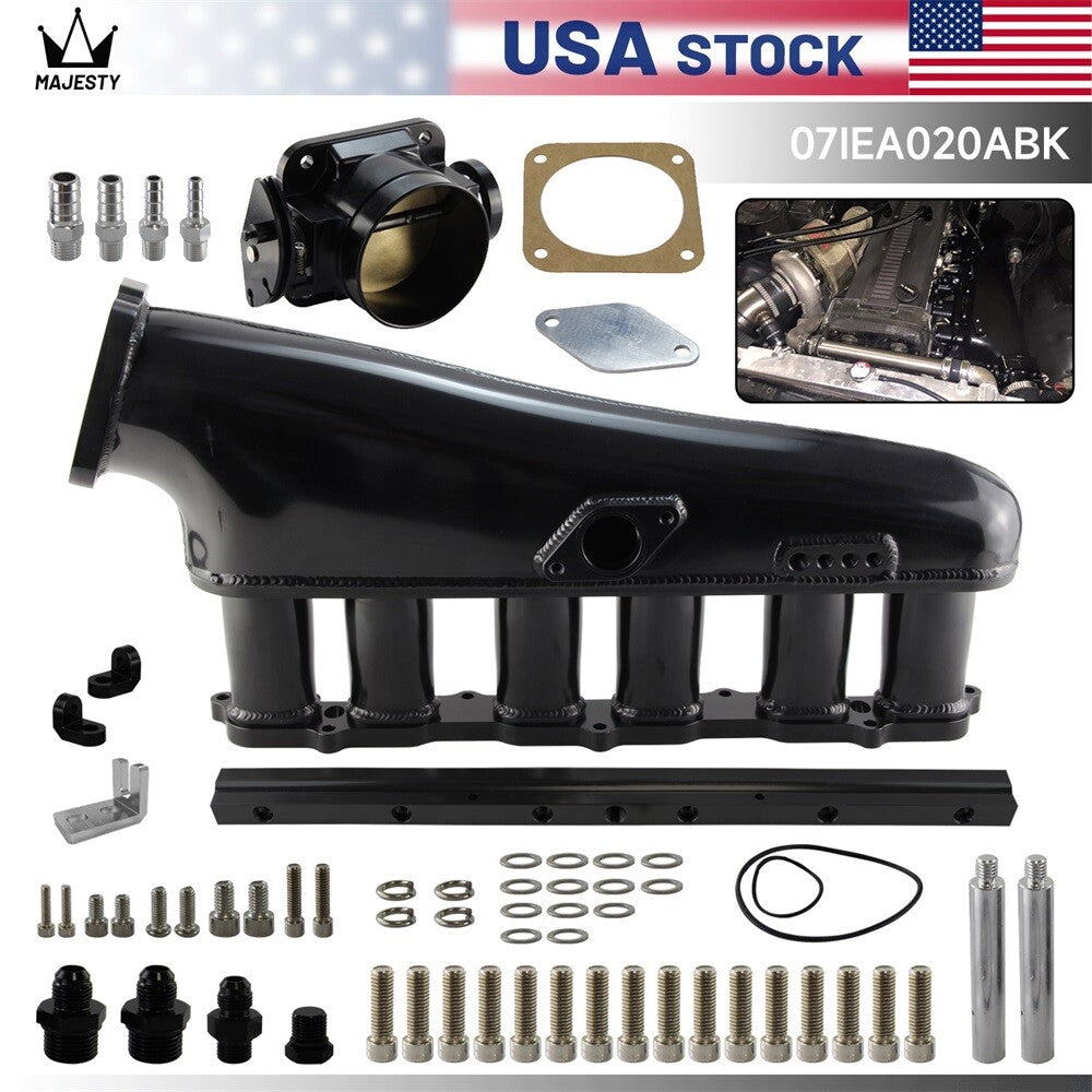Intake Manifold Kit Throttle Body 90mm Fuel Rail For 1JZ-GTE VVTi Supra Crown