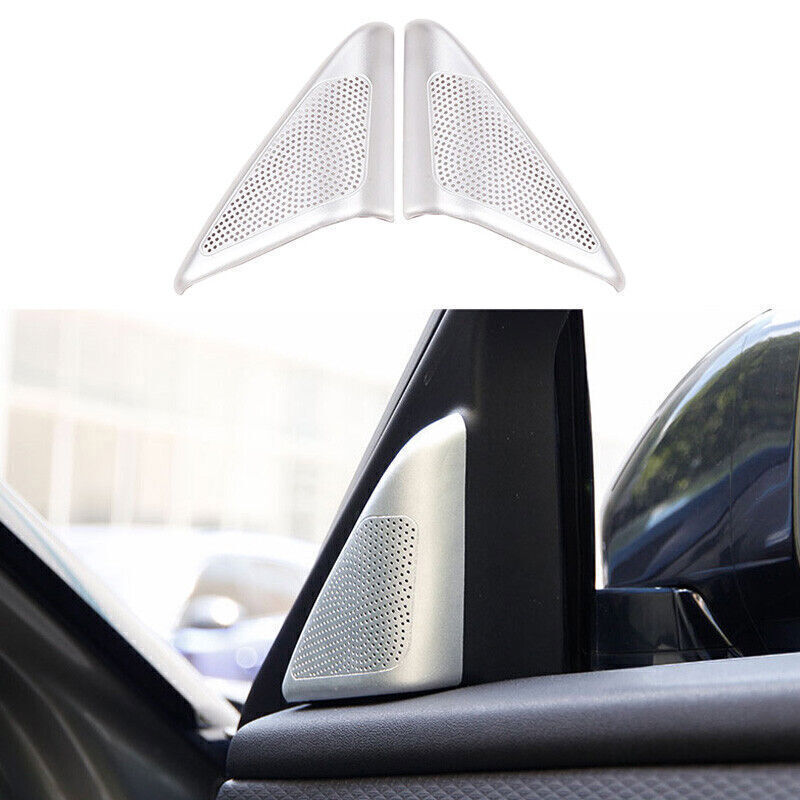 for Range Rover Velar 2018-23 Silver Alloy A Pillar Speaker Sound Cover Trim 2X