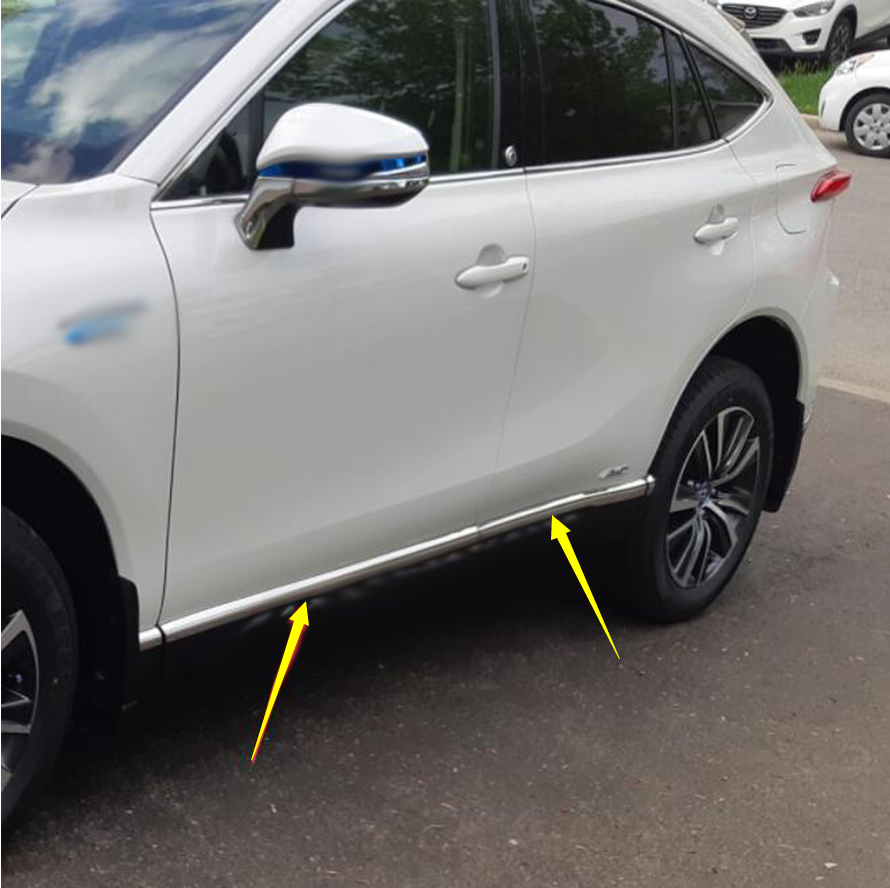 Door Body Molding Chrome Steel Trim Strips For 2020-2023 for Toyota Harrier Venza