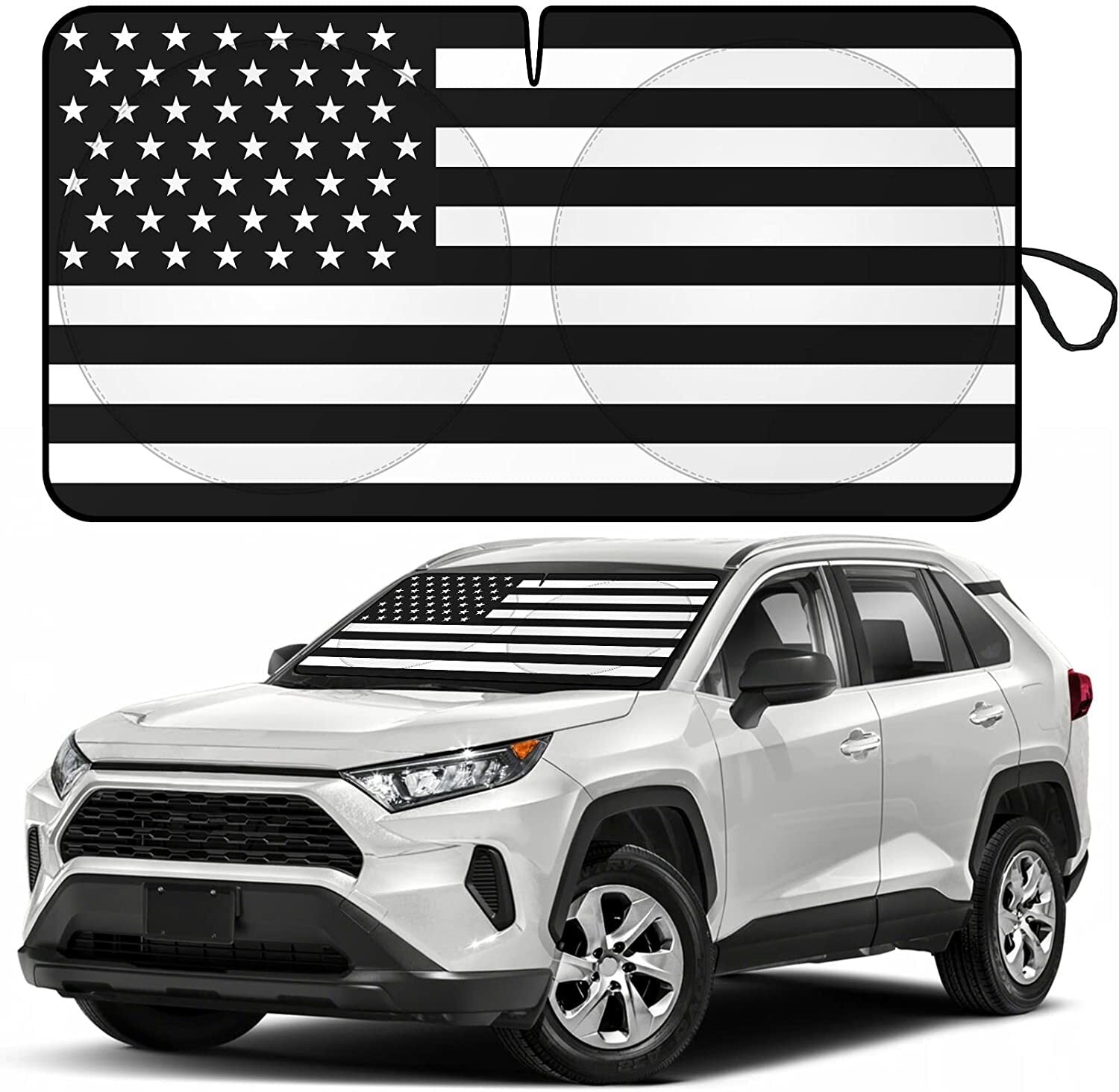 for Honda Accessory US Flag Car Windshield Sun Shade Window Foldable Visor Cover