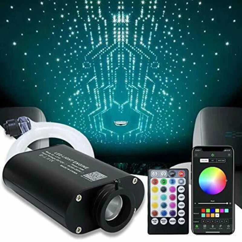 Car DC12V Twinkle APP 12W RGBW LED Fiber Optic Cable Star Starry Sky Light Kit