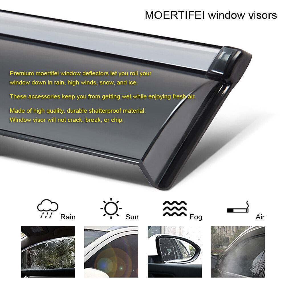 4X Side Window Deflector Visor Rain Guards Vent Shade for BMW X5 07-2018 E70 F15