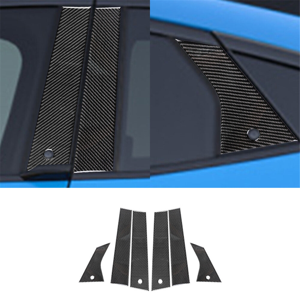 6X Window Panel Trim Cover Decor Carbon Fiber for Ford for Mustang Mach-E 2021-2022