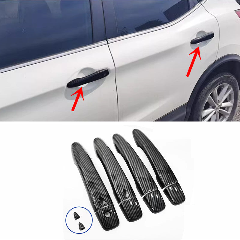 10-piece Carbon Fiber Front Door Handle Cover Trim for NISSAN KICKS 2021-2024