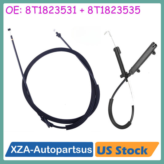 Rear + Front Hood Lock Latch Release Cable 8T1823531 for Audi for A4 S4 for A5 B8 08-15