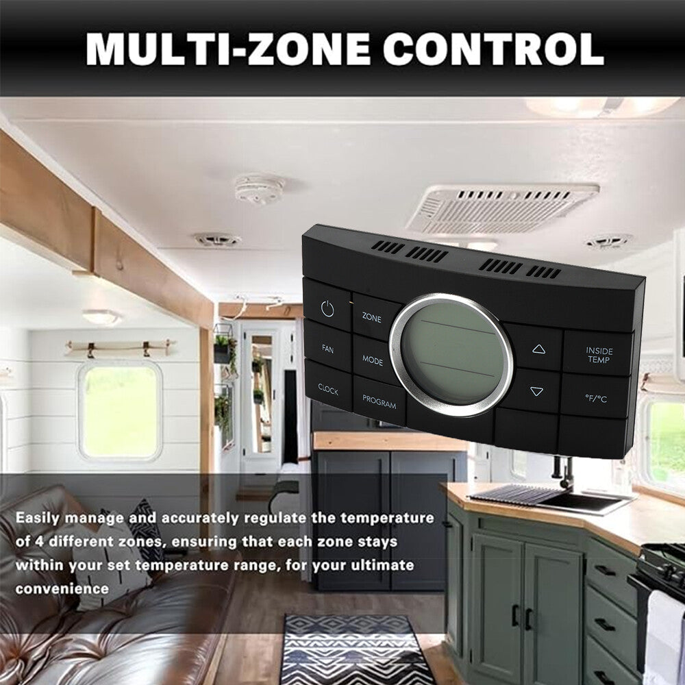 10 Buttons 3314082.000 RV Multi-Zone Comfort Control Center II Thermostat Black