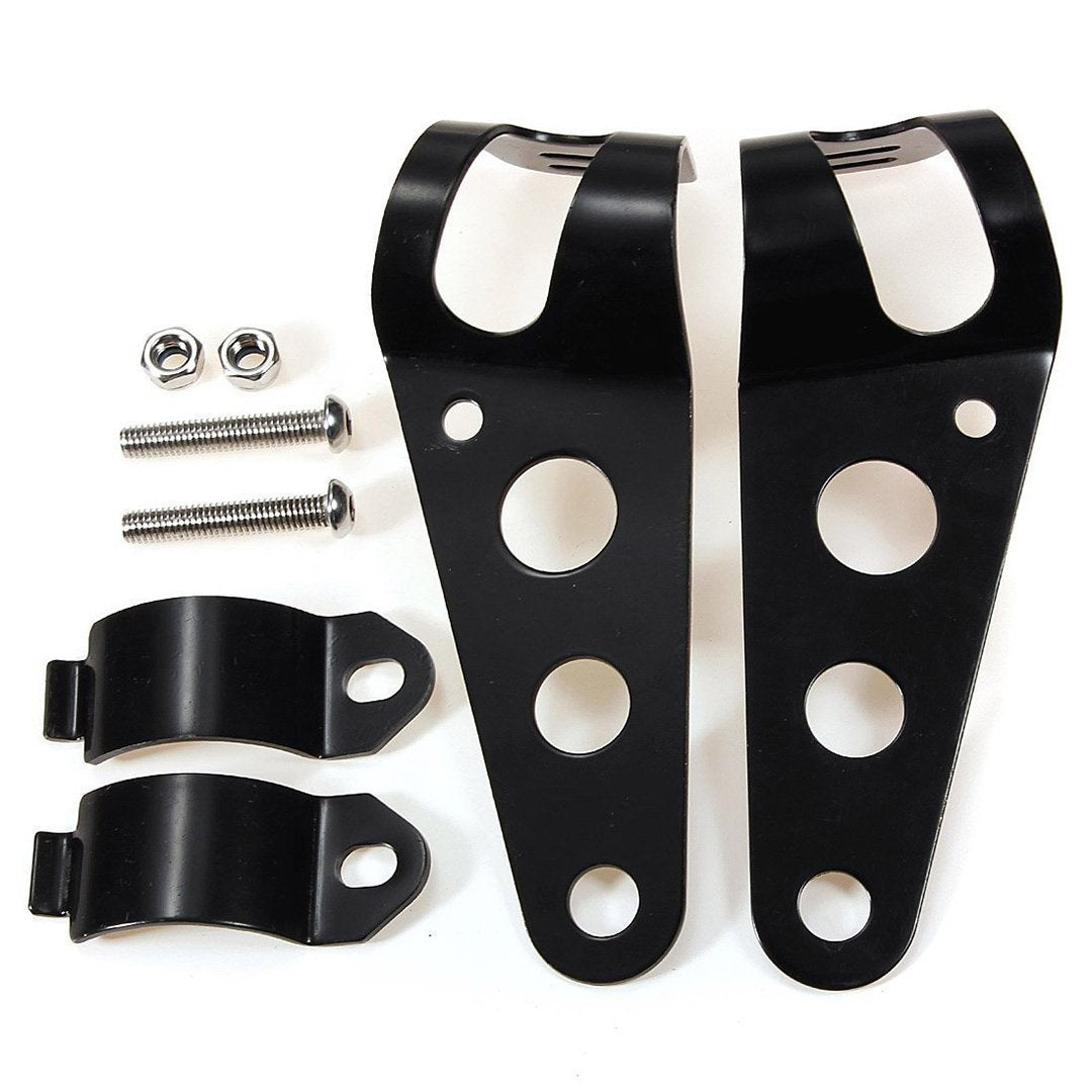 Universal Motorcycle 30-45mm Headlight Bracket Mount Fork Black