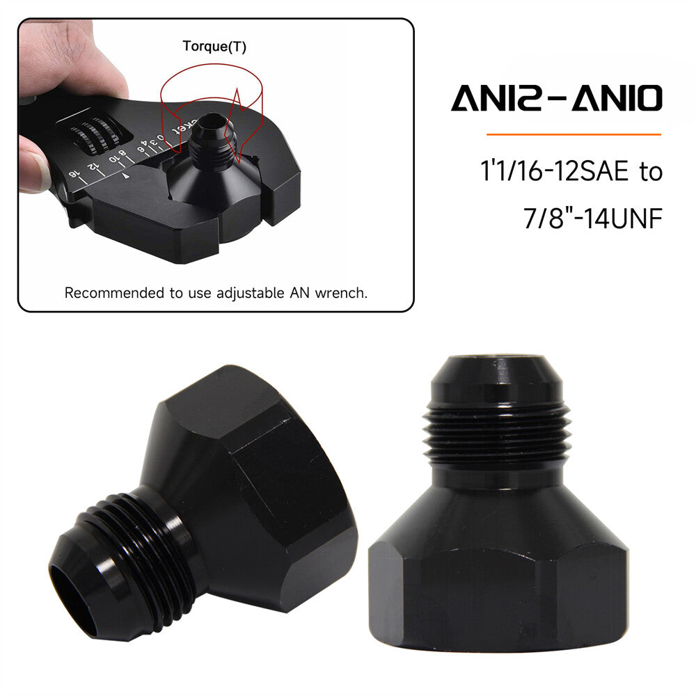 2PCS 12AN AN12 FEMALE to AN10 10AN MALE REDUCER EXPANDER HOSE FITTING ADAPTOR