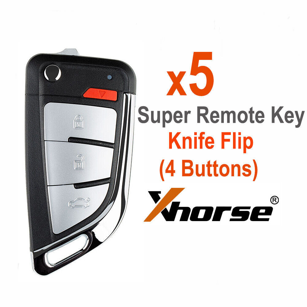 5¡Á XEKF20EN Super Remote Key 4 Buttons + Super Chip for Key Tool Max Pro