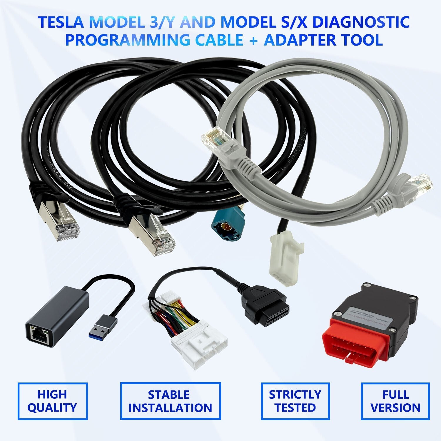 6PCS Diagnostic Programming Cable Adapter Tool set for Tesla Model 3/Y for Model S /X