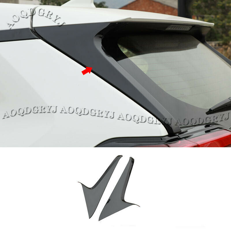 Glossy Black Car Rear Side Window Moulding Trim Cover for Toyota RAV4 2019-2022