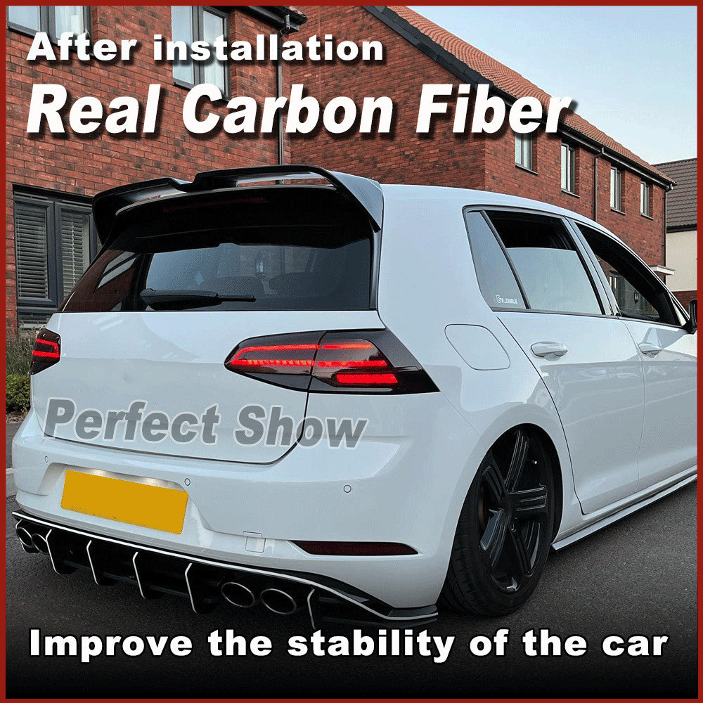 for VW for GOLF 7 MK7 MK7.5 GTI R 2014-2019 REAL Carbon Fiber Rear Roof Spoiler Wing