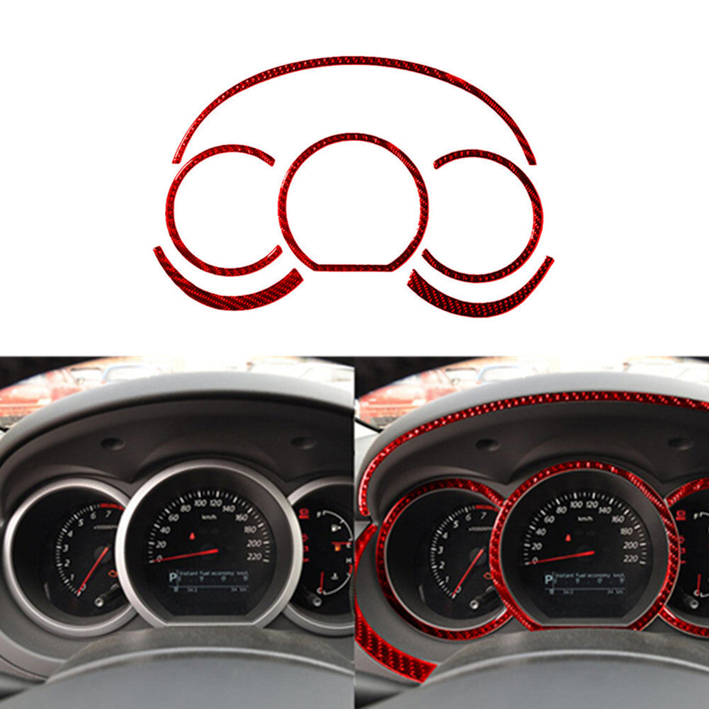 6X Carbon Fiber Speedometer Panel Cover Trim for Suzuki Grand Vitara 2006-13 RED
