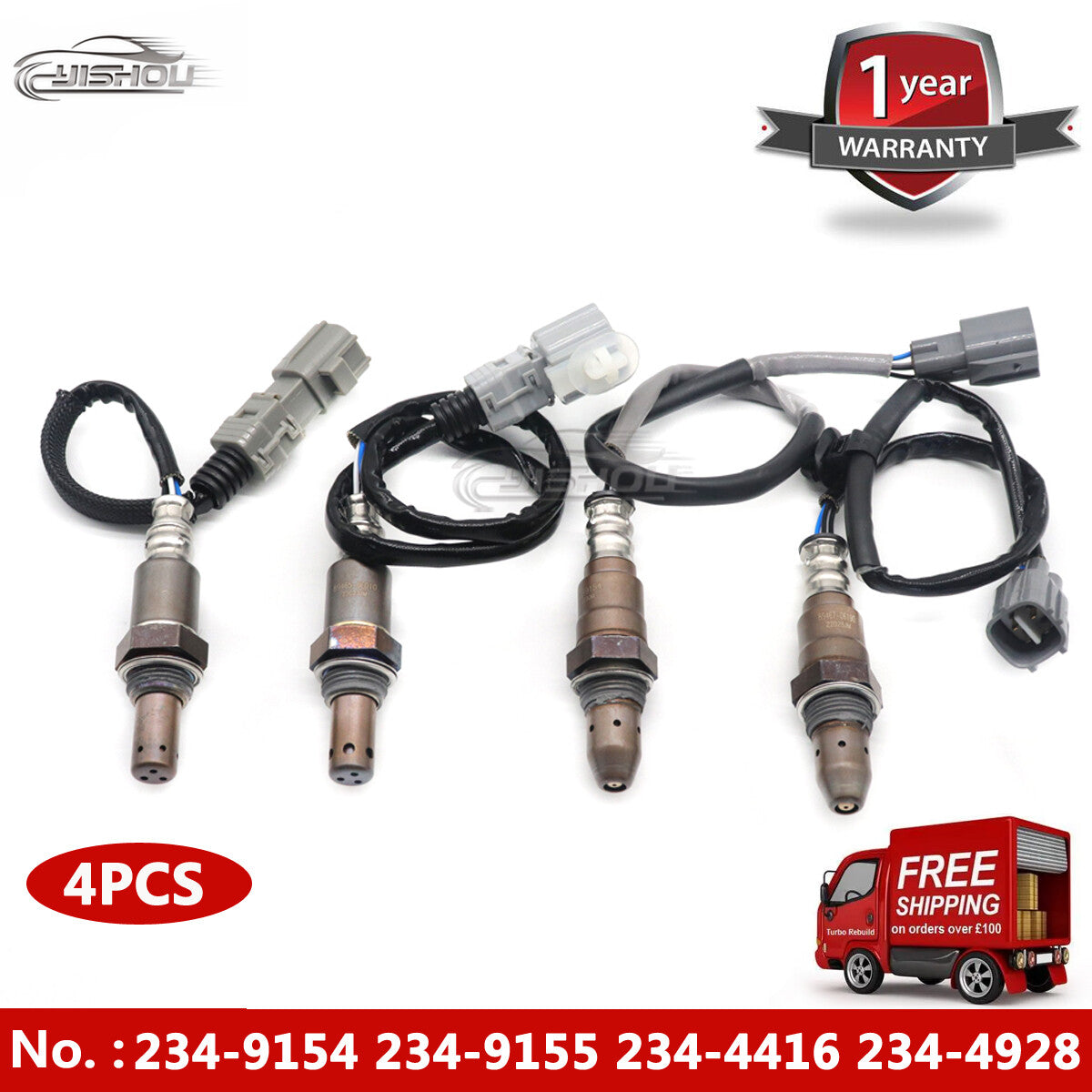 4-pack of upstream and downstream oxygen (O2) sensors suitable for 2008-2012 for Lexus RX350 3.5L V6