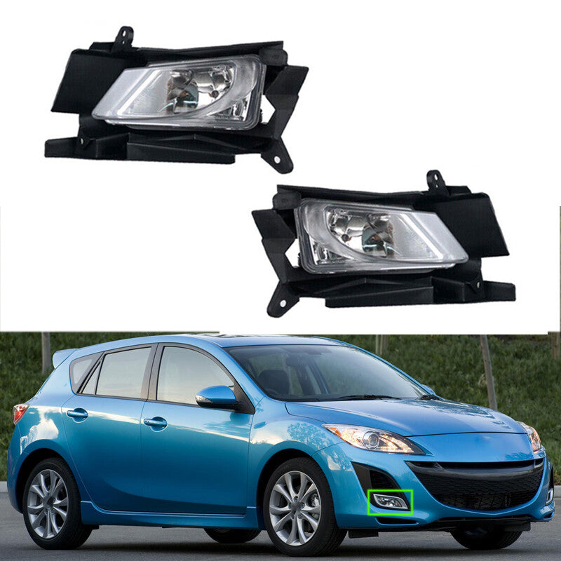 Front Bumper Fog Lights Daytime Running Lights Pair for Mazda 3 2011-2013