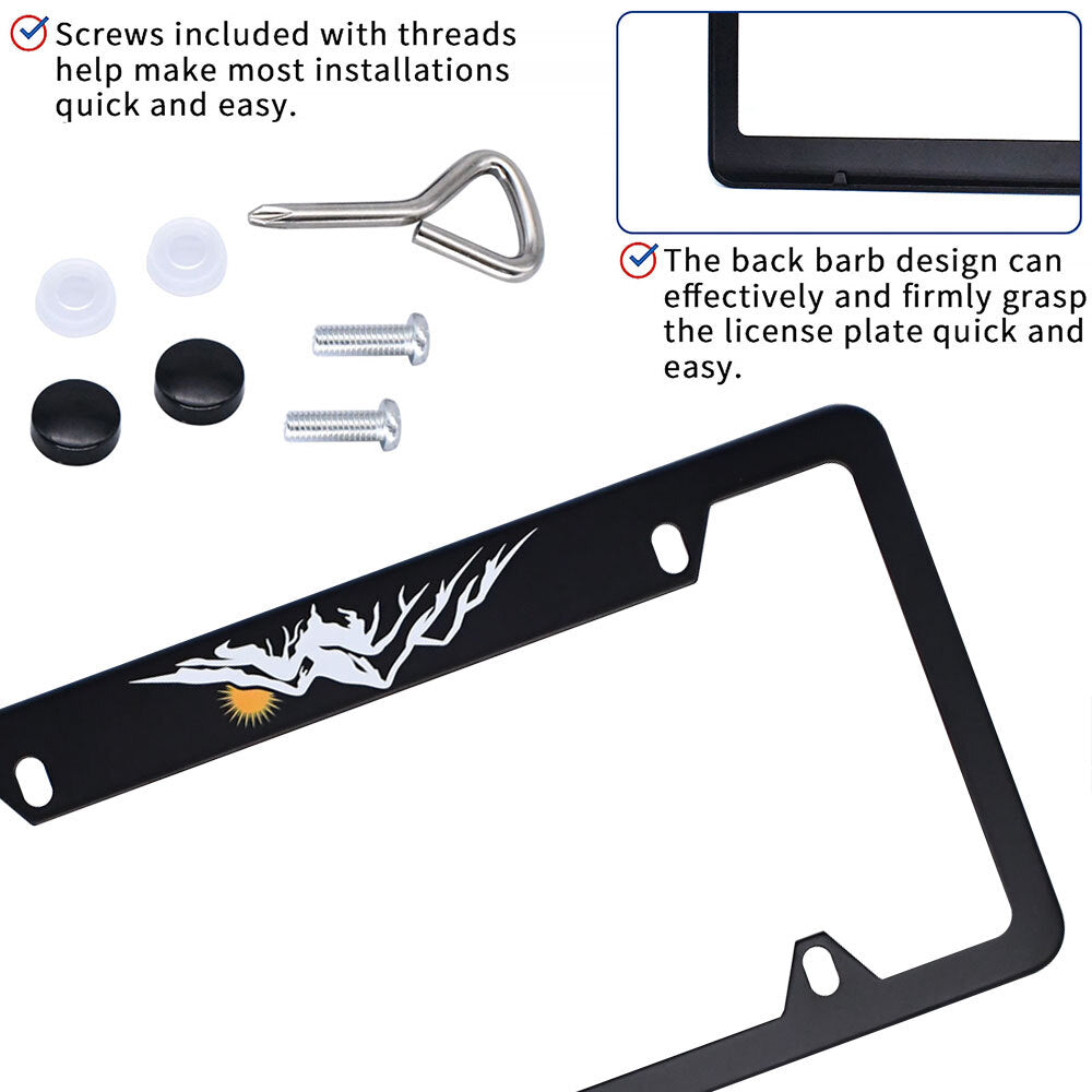 2pcs for Toyota Mountain & Sun Raised Car SUV License Plate Frame Metal Covers