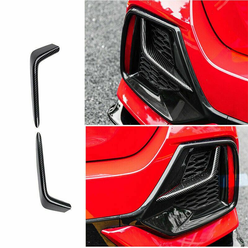 for Honda for Civic Hatchback 2016-2021 Carbon Style Rear Fog Lamp Light Strips Trim