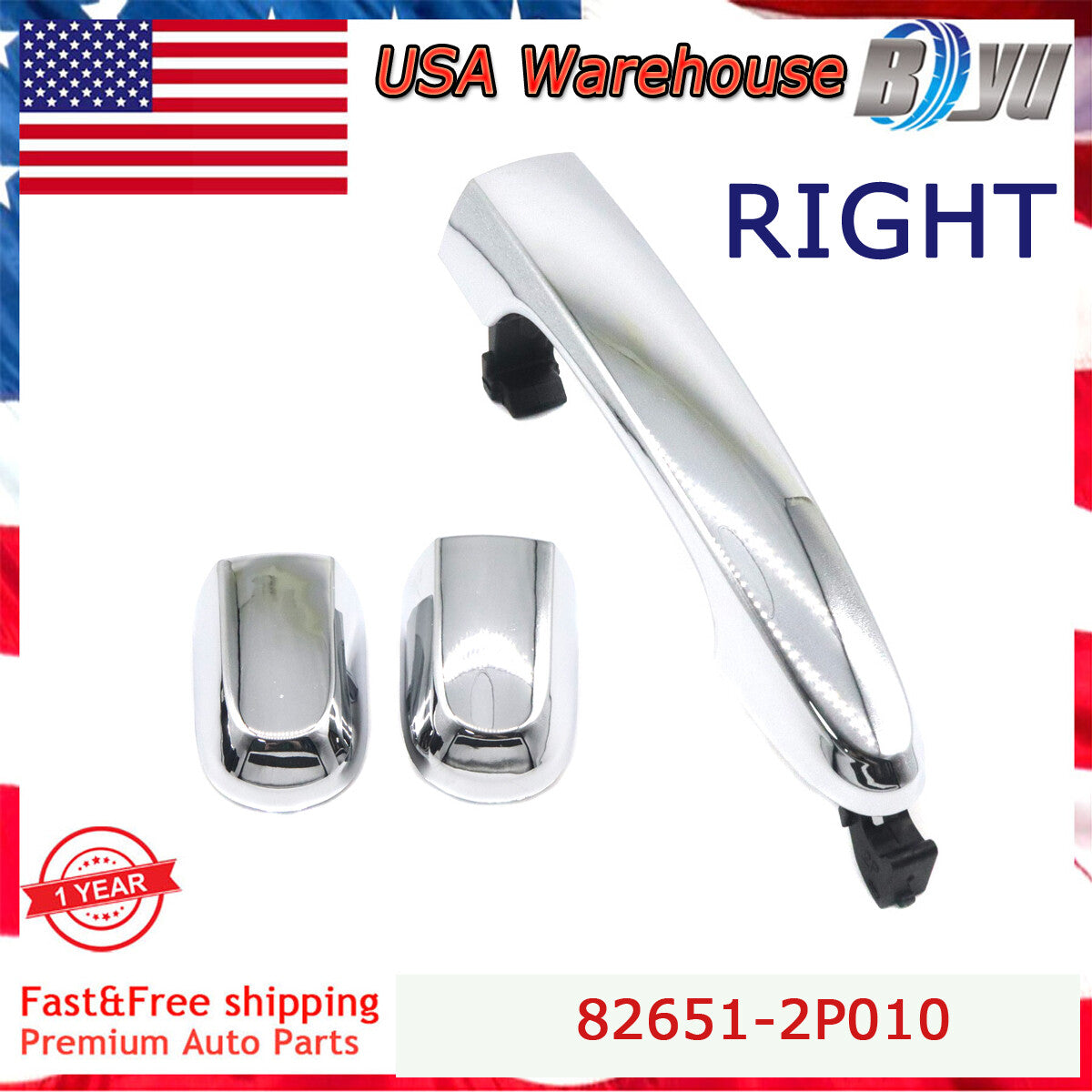 Exterior Chrome Front Right Rear Outside Door Handle Side for Kia Sorento 11-15