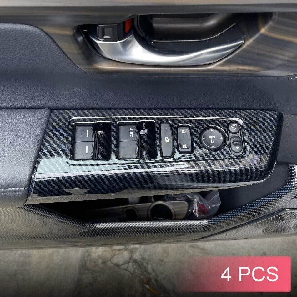 Carbon Fiber Car Door Window Switch Panel Cover Trim For 23-24 for Honda CR-V