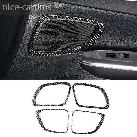 for Benz C Class W206 2022-23 Soft Carbon Fiber Interior Door Speaker Ring Cover