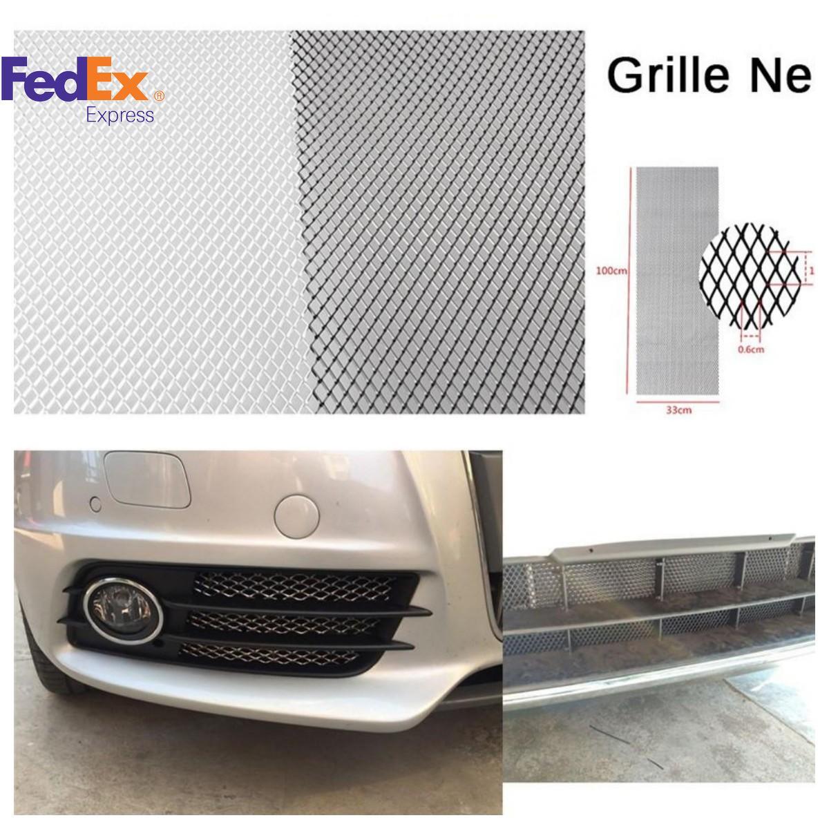 1PC Universal Silver Rhombus Aluminium Racing Mesh Vent Car Tuning Grill 40x13