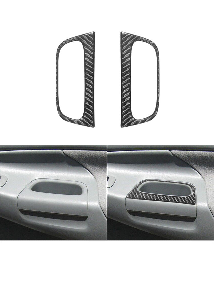 for Toyota Tacoma 2012-2015 2Pcs Rear Door Armrest Trim Cover Decor Carbon Fiber