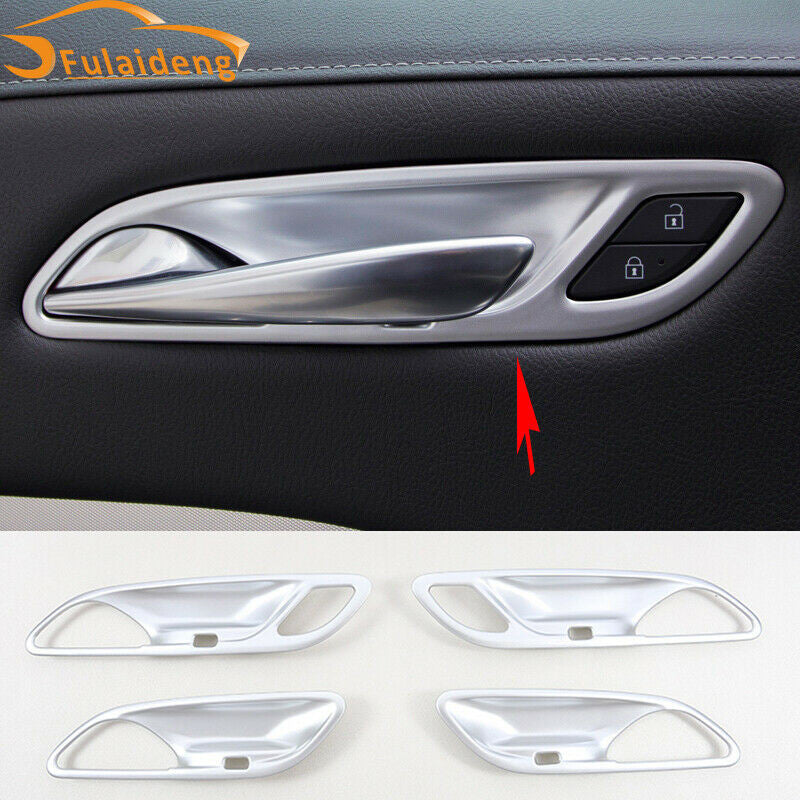 4P for Cadillac XT4 2018-2022 Matte Silver Interior Door Handle Bowl Cover Trims
