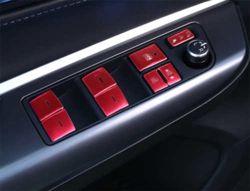 11P Red Alloy Window Lift Button Switch Trim Stickers For 2021-2023 for Toyota Venza