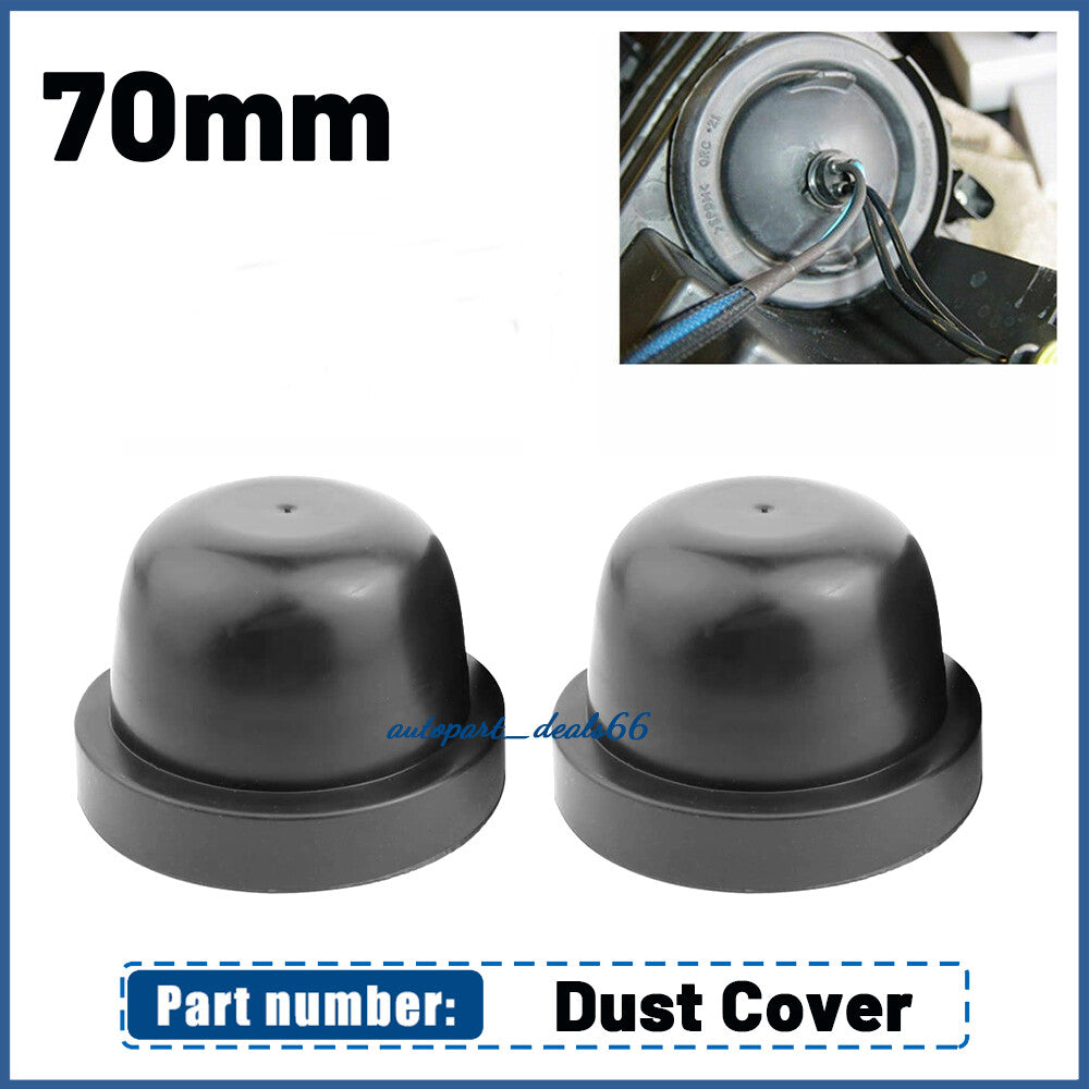 2Pcs Rubber Headlight Housing Extended Dust Cover Boot Cap Accessories Universal