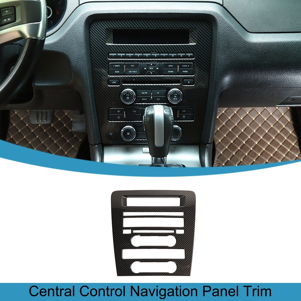 Central Control CD Navigation Panel Trim for Ford for Mustang 2009-2013 Carbon Fiber