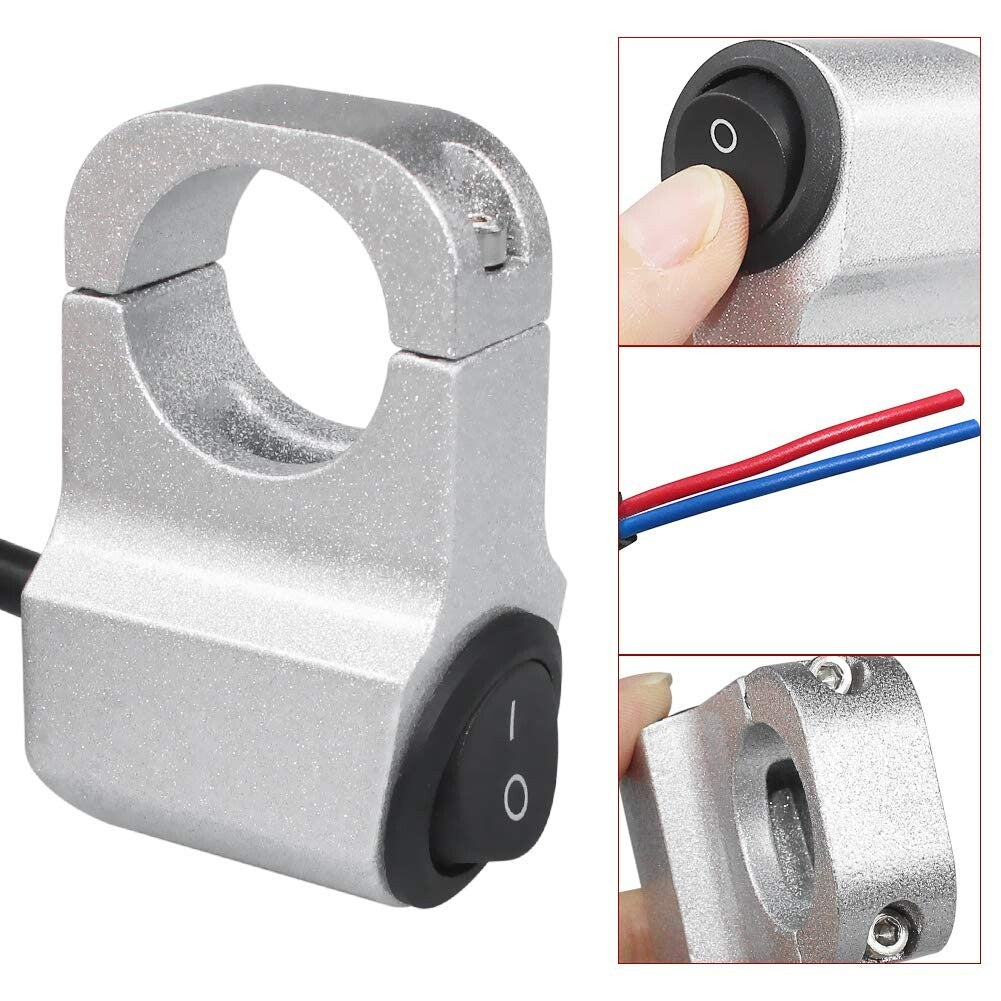 12V Switch Handlebar 22 mm ON-OFF Button for Fog Lights Brake Handlebar Switch