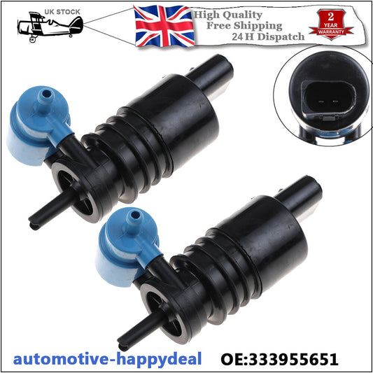 2WINDSCREEN WASHER PUMP TWIN OUTLET for VW for PASSAT B5 POLO SHARAN TOUAREG TOURAN