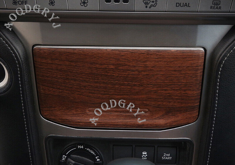 Wood Grain 1X Central Control Storage Box Trim Cover for Toyota Prado 2018-2021