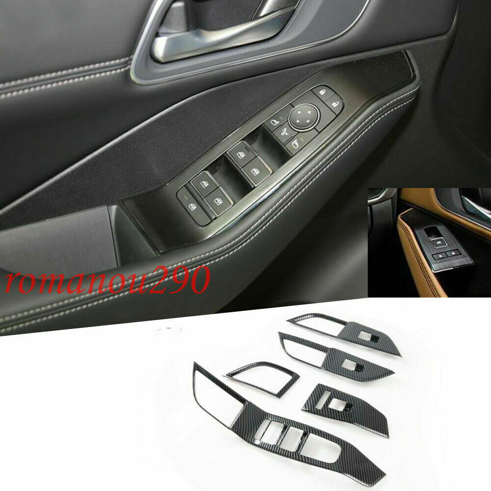 5X for Nissan Rogue 2021-2023 Carbon Fiber Window Switch Lift Panel Cover Trim