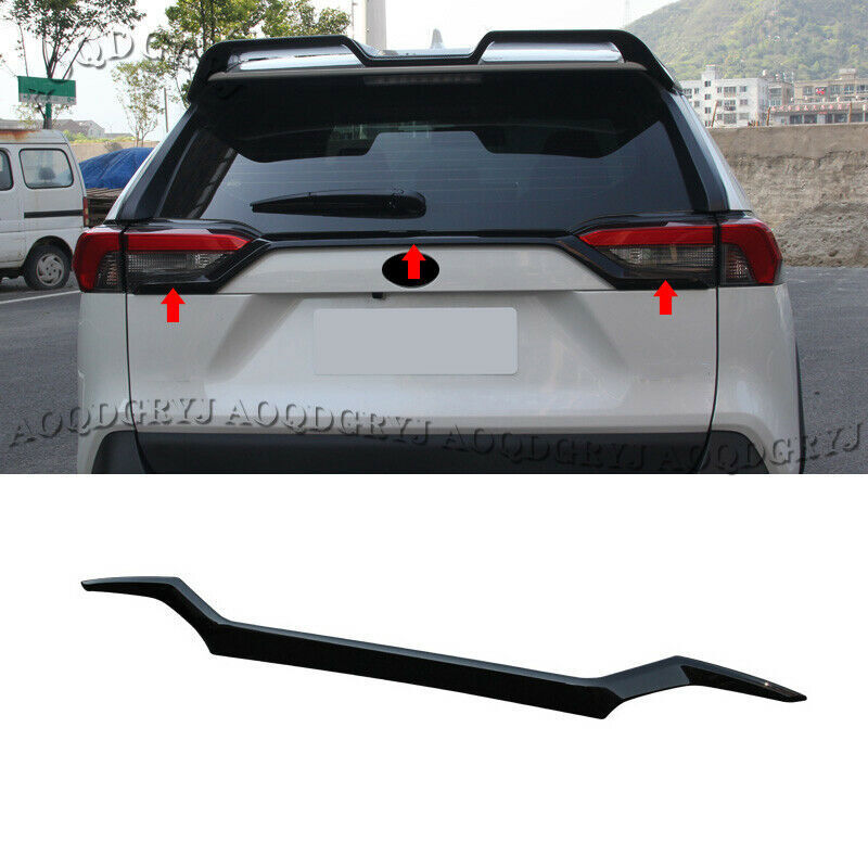 Glossy Black Rear Trunk Tailgate Moulding Trim Fits for TOYOTA RAV4 2019-2024