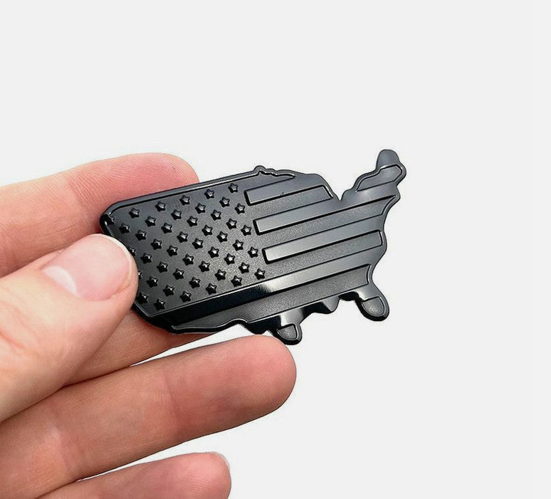 Black small American flag map badge on the rear of the car side fender and trunk - suitable for Chevrolet