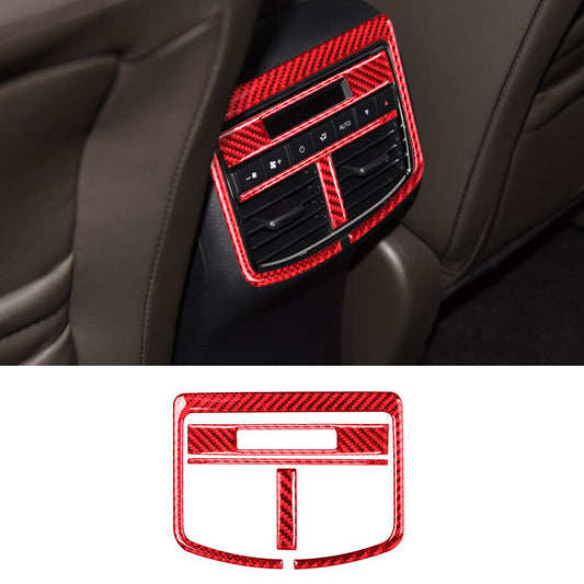 4Pcs Red Carbon Fiber Rear Central Air Vent Outlet Trim for Mazda CX-9 2016-2022