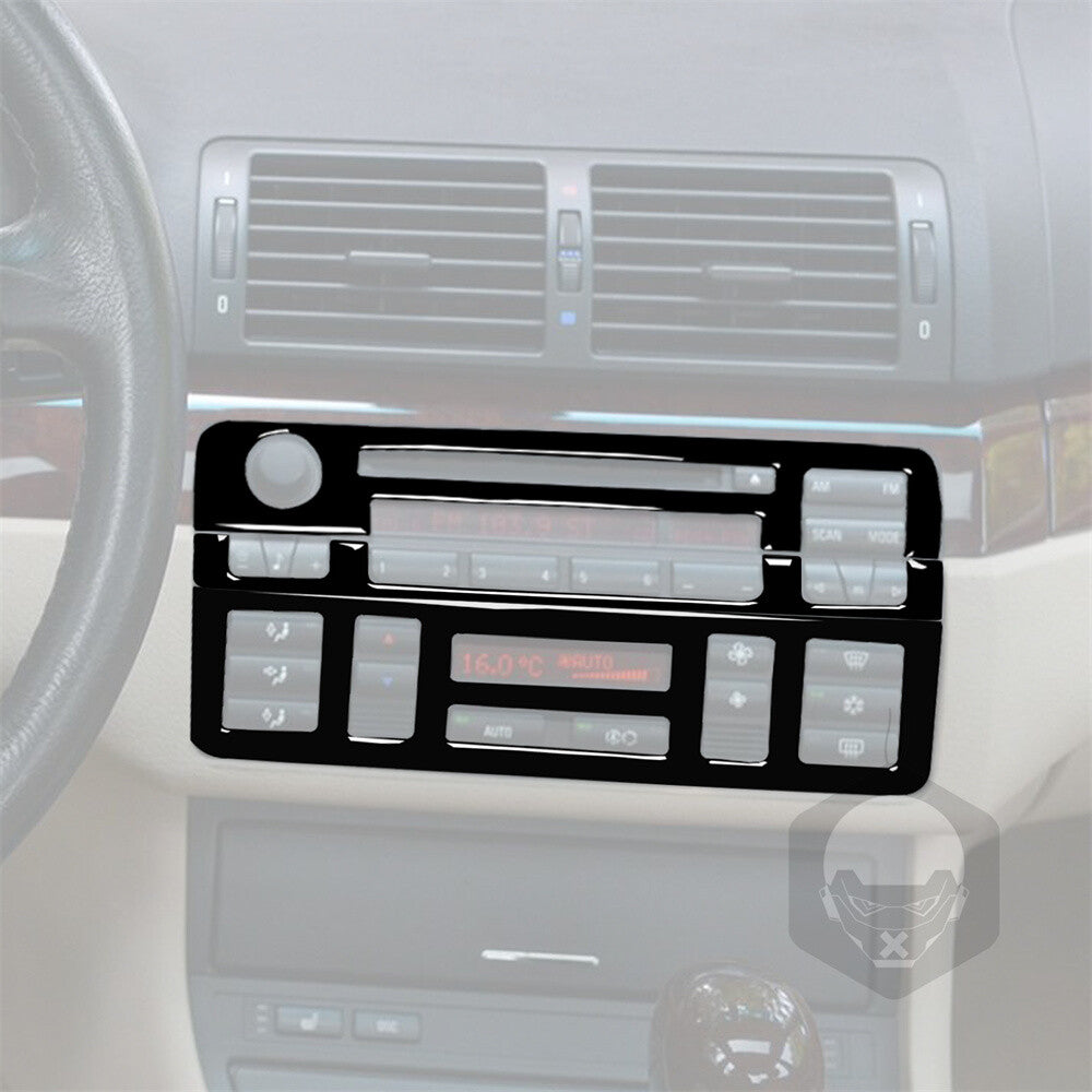 Gloss Black Central Control CD Volume Panel Cover for BMW 3 Series E46 1998-2005