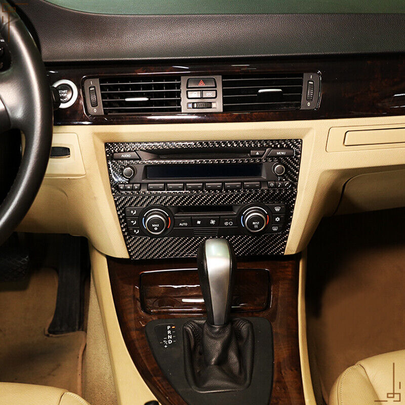 Carbon Fiber Car Control Air Conditioning CD Panel Cover for BMW 3 series E90E92