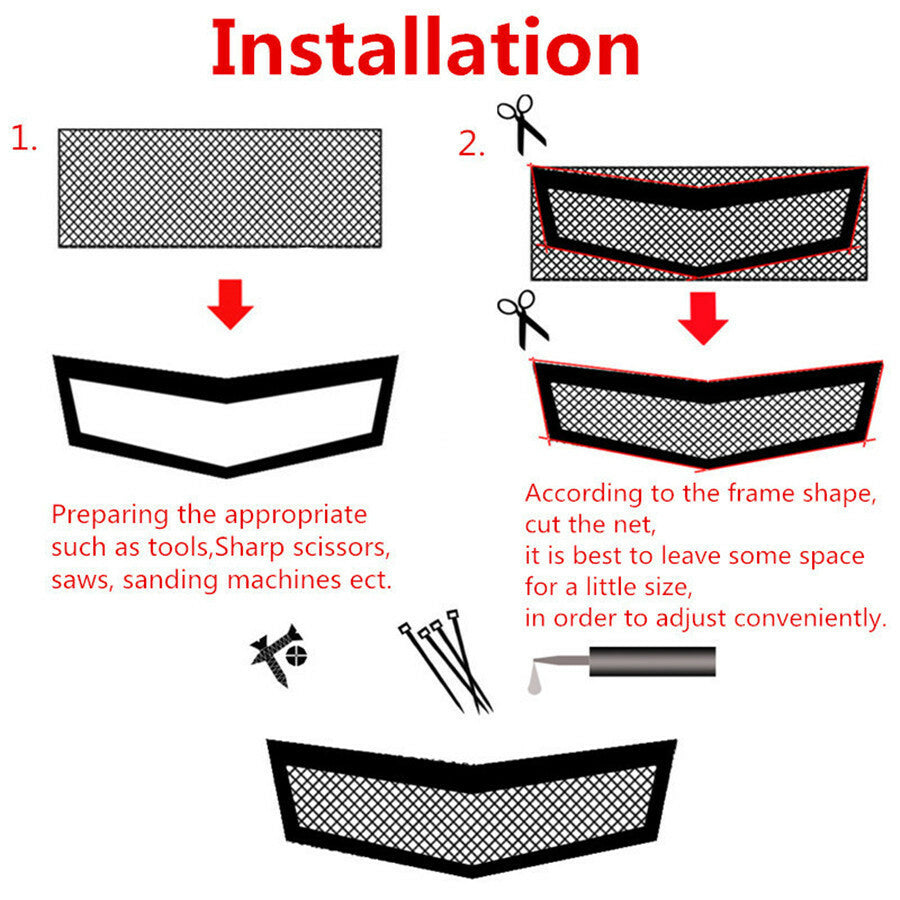 40''x13Silver Aluminium Racing Grille Mesh Vent Car Tuning Grill Universal