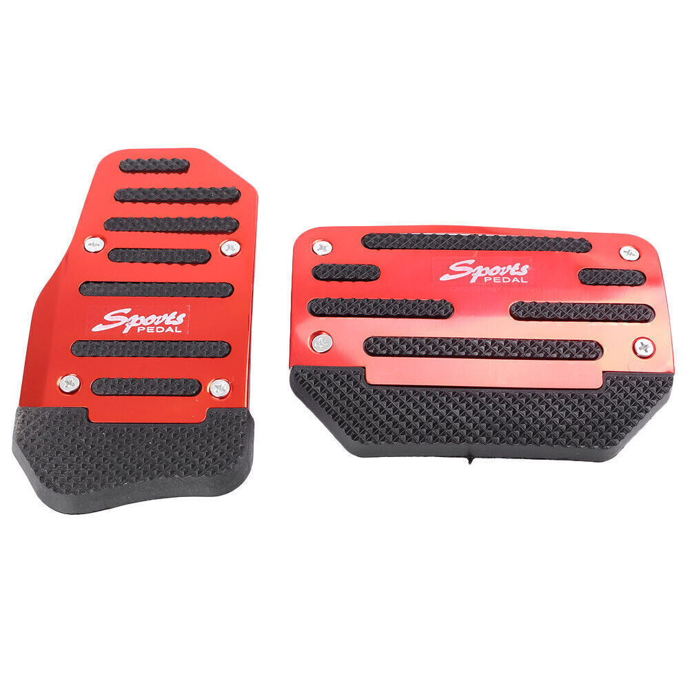 Manual Brake Footrests Sport Foot Pedals Aluminum Anti-slip Red Auto New