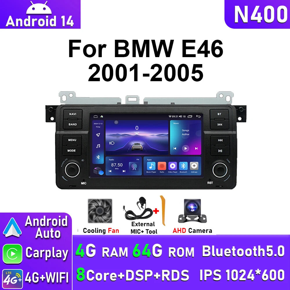 for BMW E46 2001-2005 Car Radio CarPlay Multimedia Auto Stereo Player GPS Screen