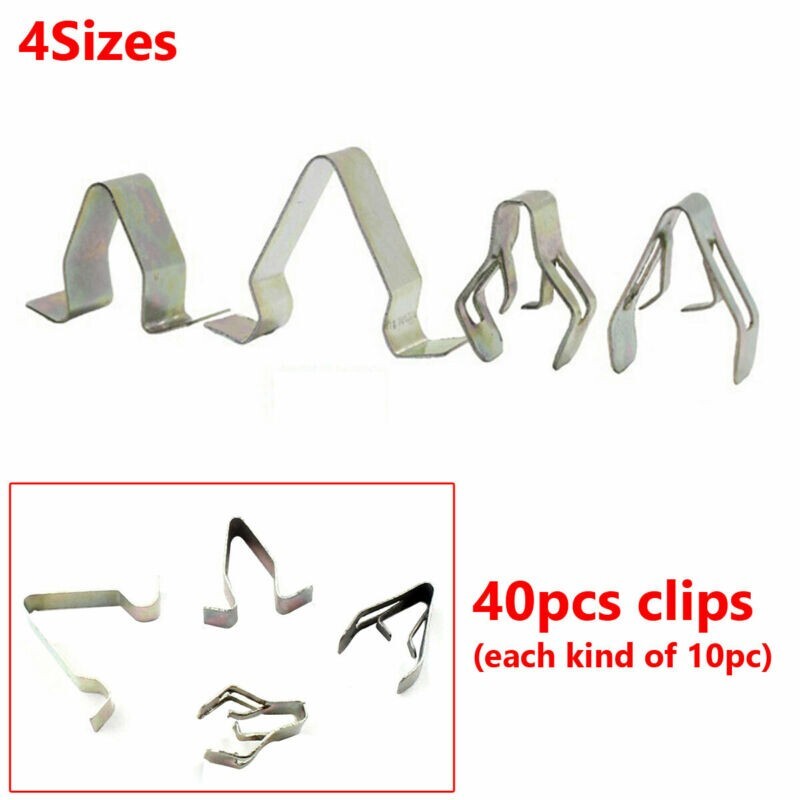 40Pcs 4Sizes Metal Rivets Car Door Dashboard Panel Trim Clips Retainer Fastener