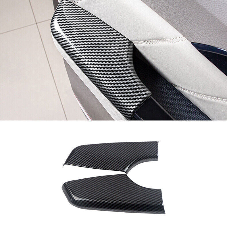 for Kia Carnival 22-2024 Carbon Fiber Interior Door Armrest Panel Cover Trim 2PC