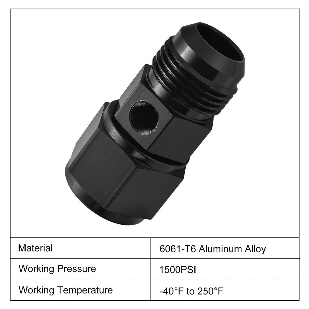12AN Fuel Fitting Male to Female with 1/8 NPT Gauge Sensor Port Hose Adapter