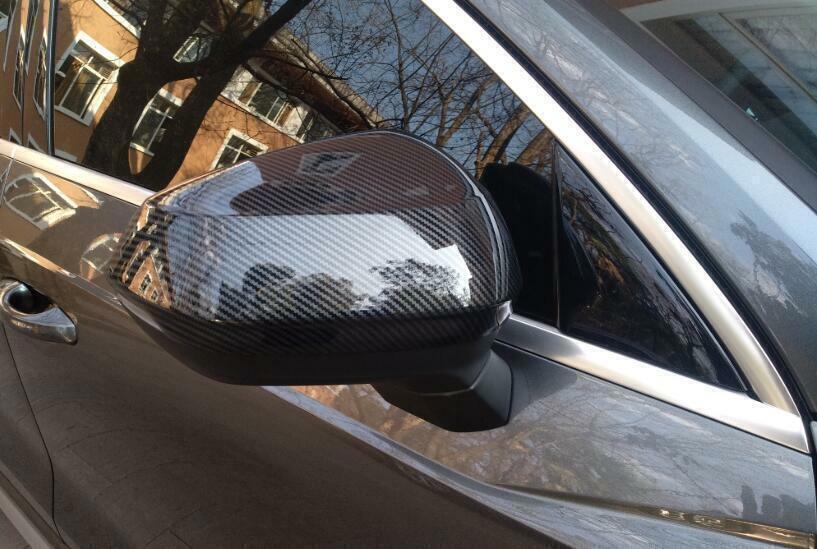 for Audi Q3 2019-2024 ABS Carbon Fiber Exterior Door Rear View Mirror Cover Trim